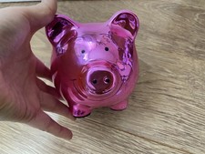 Percy Pig Limited Edition M&S Hot Pink Metallic Money Box Piggy Bank