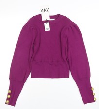 ZARA Women Purple Puff Sleeve