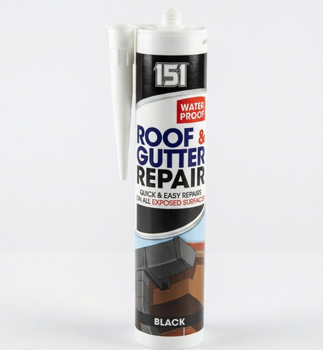 151 black roof gutter - black,
