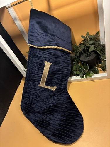Cobalt blue christmas stocking - blue,