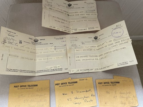 Vintage 1947 telegrams - vintage, 1947/48