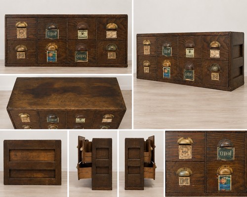 Vintage rustic drawer - vintage, 8-drawer