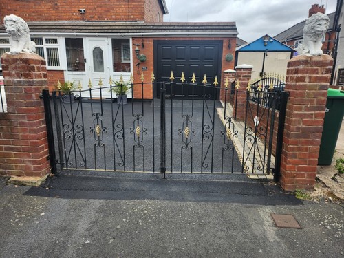 Pair wrought iron gates - of,