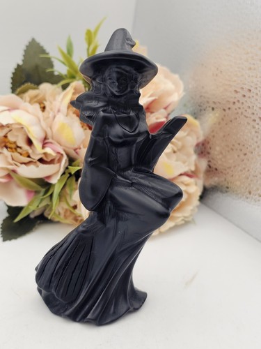 Black obsidian witch broom - black,
