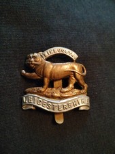 Leicestershire Regiment Cap Badge Hindoostan Sweat Holes To The Rear 