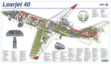 Learjet 40 Cutaway Poster