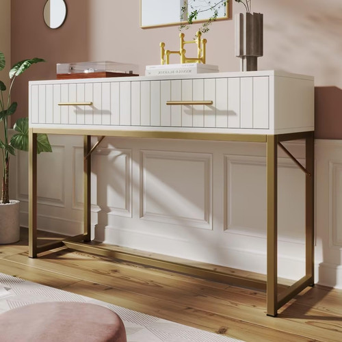 White gold dressing table - white,