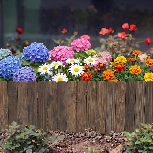 Garden wooden fence edging - garden,
