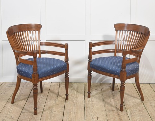 Pair mahogany elbow - of, chairs