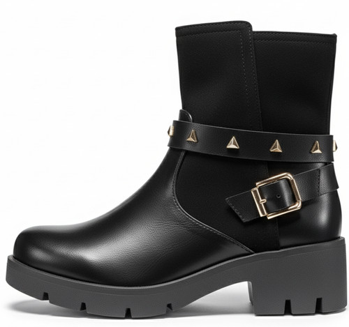 Ladies black boots chunky - ladies,