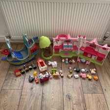 ELC Happyland Cherry Lane Cottage. Pirate ship, beach hut & farm animals figures