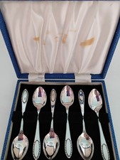 Cased Set of 6 James Dixon Silver Plated Coffee/Tea Spoons Antique Silver Plated