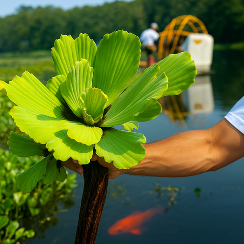 Jumbo water lettuce floating - water,
