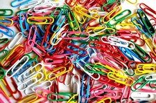 Paper Clips Assorted Coloured School Office Stationery 30 pcs Multi Colour