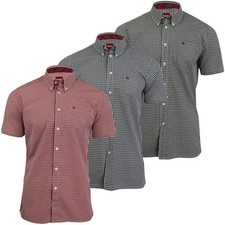 Merc London Mens Terry Gingham Check Shirt - Short Sleeed (Small Only)