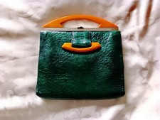 1930s Art Deco Green Leather and Bakelite Purse.