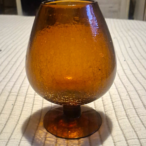 Vintage blenko amber crackle - vintage,