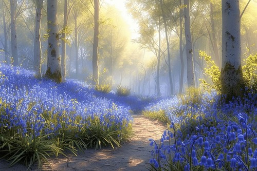 Bluebell woodland forest - woodland,