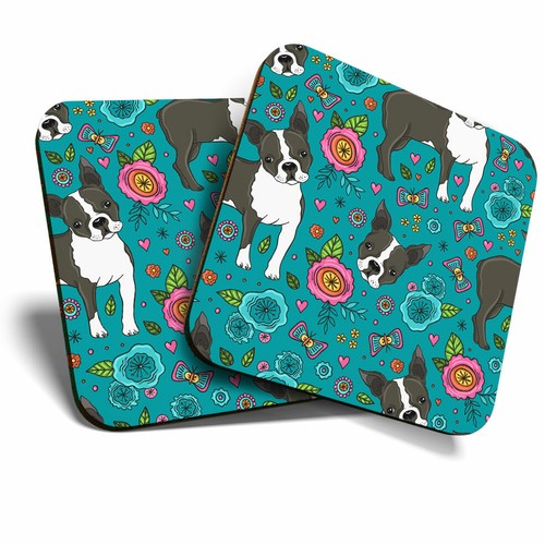 Coasters boston terrier - x,