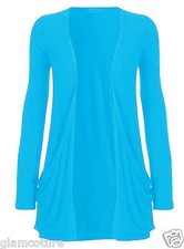 WOMENS LADIES LONG SLEEVE BOYFRIEND CARDIGAN WITH POCKETS PLUS SIZES 8--26