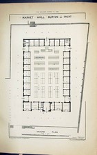 Old Ground Plan Market Hall Burton Trent Building 1884 Architecture D Victorian