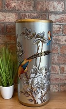 Silver floral and birds - silver,