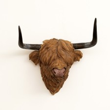 Resin Highland Cow Head Wall