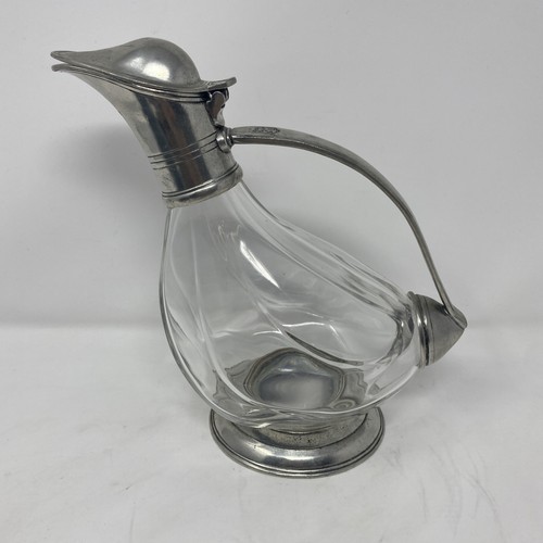 Vtg crystal glass pewter - crystal,