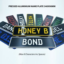 Small Pressed Metal Novelty Car Show Trucker Replica Number Name Plate 340x90mm