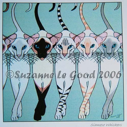 Siamese cat art print - siamese,