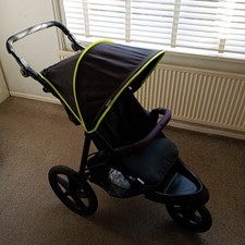 hauck Runner Air 3 Wheeler Pushchair Jogger Buggy - Black Neon/Yellow