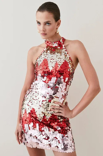 Karen millen red gold disc - karen,