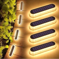 Warm white Deck Lights, 4 Pack Auto On/Off Driveway Walkway LED Dock ip 68 water