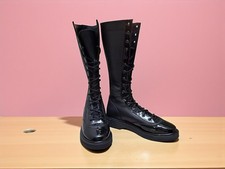 Handmade Wrestling Long Boots, Leather Wrestling Gear, Men Pro Wrestling Shoes