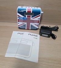 Pure One Mini DAB Radio FM Series 2 White Union Jack Design with Power Lead