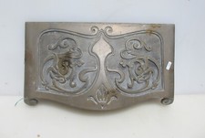 Antique Solid Brass Fire Hood Canopy Vintage Old Art Nouveau Floral 18.5"W 8kg