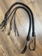 Whip Flogger Spanking REAL LEATHER Handmade Very Flexible Well Made 90cm Long