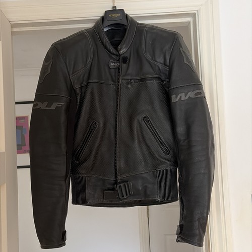 Wolf leather motorcycle jacket - motorcycle,