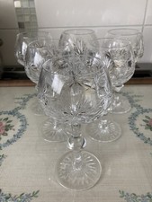 Edinburgh Crystal Star Of Edinburgh Hock Glasses x 6 Unsigned