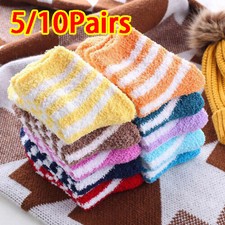 10 Pairs Christmas Soft Ladies Fluffy Lounge Cosy Bed Socks Winter Warm Gift Bag