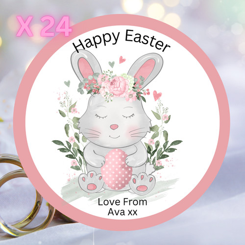 Easter bunny pink personalised - easter,