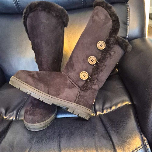 Ella black suede - suede, high