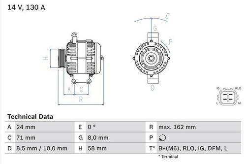 Bosch alternator for toyota - alternator,
