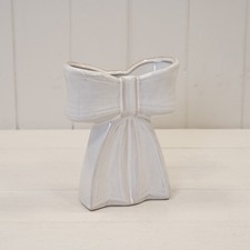 White Ceramic Bow Vase - Large