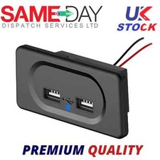 12/24V Fast Car Charger 3.1A DUAL USB Adapter Power Socket Charging Panel Mount