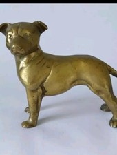 Solid Brass Large Staffordshire Bull Terrier In Excellent Condition 