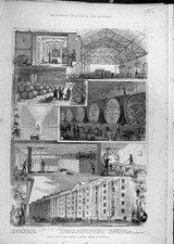 Original Old Antique Print