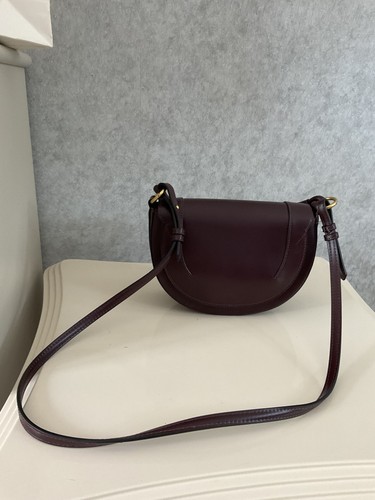 Zara burgundy half moon saddle - half,