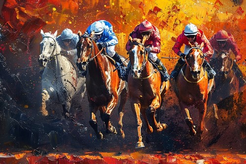 Horse racing canvas picture - canvas,