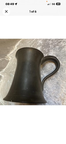 Antique pewter tankard crown - antique,